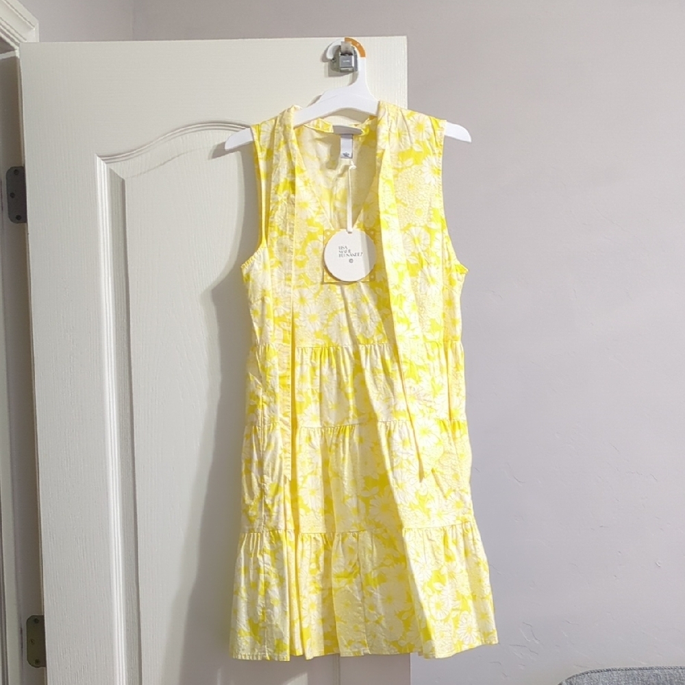 Lisa Marie Fernandez Yellow Pleated Sundress